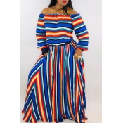 Lovely Casual  Striped Two-piece Skirt Set