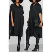 Lovely Black Short Sleeve Casual Shirts