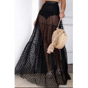 Lovely Stylish Dots Printed Black Skirt
