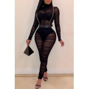 Lovely Sexy See-though Black One-piece Jumpsuit(Wi