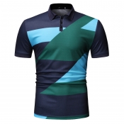 Lovely Leisure Patchwork Navy Polo Shirt
