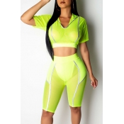Lovely Sexy Hooded Collar See-through GreenTwo-pie