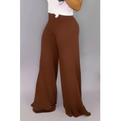 Lovely Casual High Waist Brown Pants
