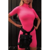 Lovely Casual Short Sleeve Light Pink One-piece Ro