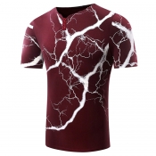 Lovely Leisure O Neck Printed Red T-shirt
