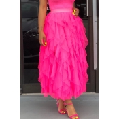 Lovely Sweet Gauze Patchwork Rose Red Ankle Length