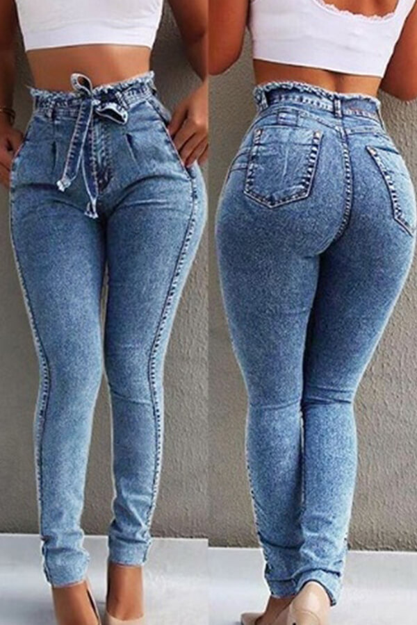 LW Casual Raw Edge Baby Blue Jeans