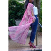 Lovely Stylish Printed Hollow-out Multicolor Chiff