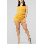 Lovely Casual Yellow One-piece Romper