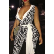 Lovely Trendy Deep V Neck White One-piece Jumpsuit
