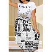 Lovely Casual Letter Printed Black And White Ankle
