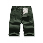 Lovely Casual Straight Army Green Shorts