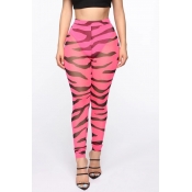 Lovely Casual Printed Rose Red Pants(Nonelastic)