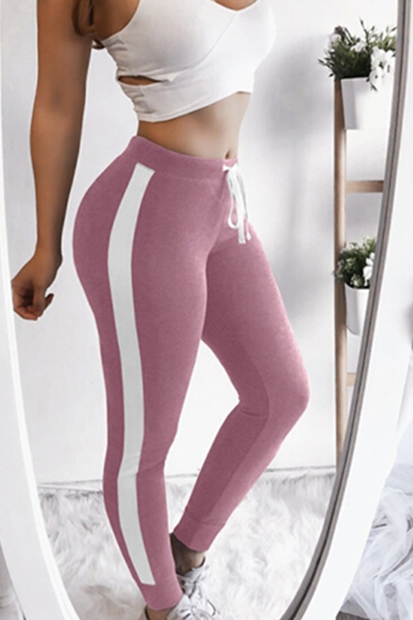 Lovely Sportswear Patchwork Pink Leggings