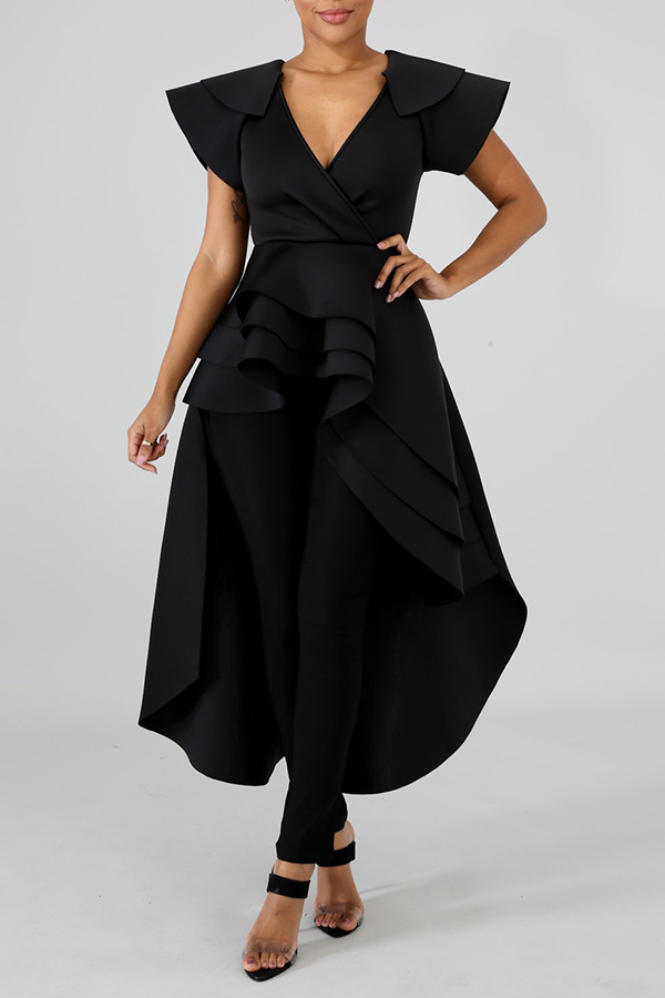 Lovely Work Asymmetrical Black Blouse