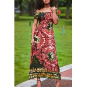 Lovely Casual Printed Multicolor Floor Length Dres