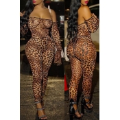 Lovely Sexy Leopard Printed One-piece Jumpsuit