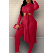 Lovely Leisure Turtleneck Knot Design Wine Red Two