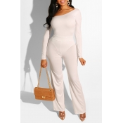 Lovely Chic Dew Shoulder White One-piece Jumpsuit