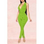 Lovely Trendy Deep V Neck Green One-piece Jumpsuit