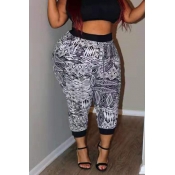 Lovely Casual Printed White Plus Size Pants