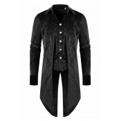 Lovely Casual Buttons Design Black Formal Wear