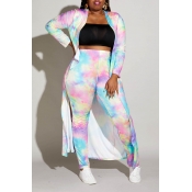 Lovely Casual Gradual Change Printed Multicolor Pl