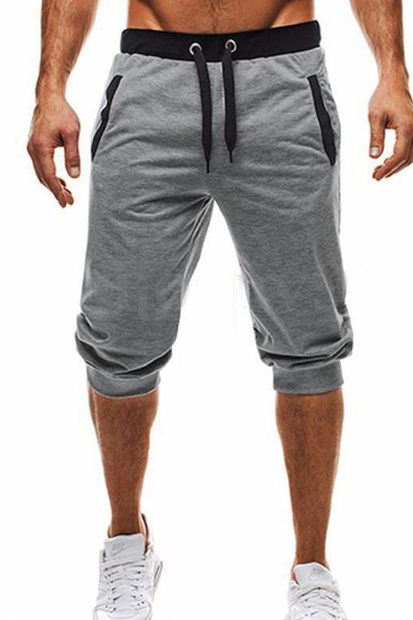 Lovely Casual Patchwork Light Grey Pants