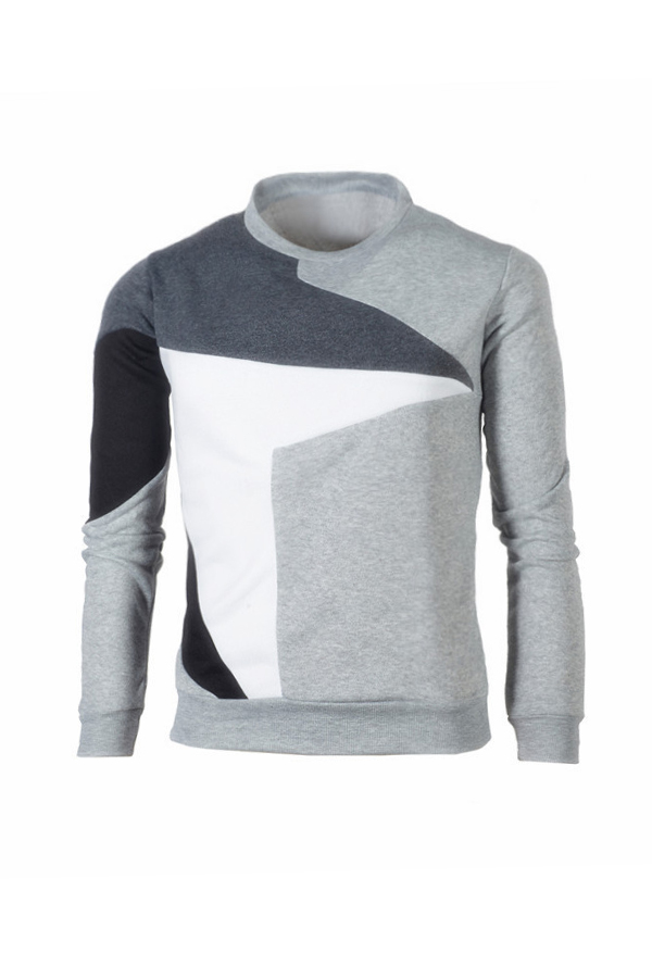 Lovely Casual Patchwork Light Grey T-shirt