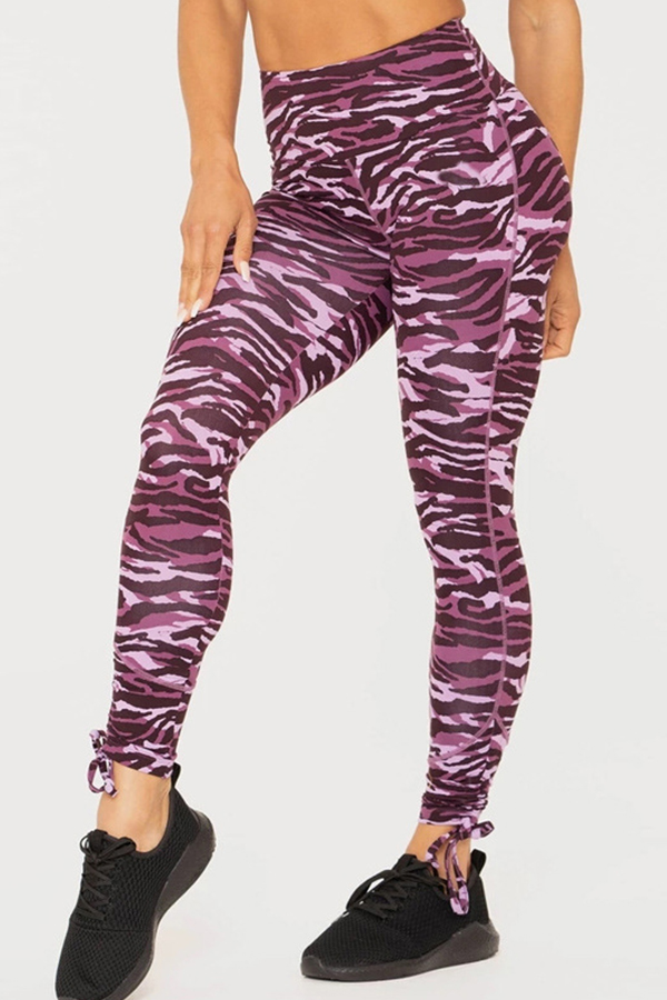 Lovely Casual Printed Skinny Purple Leggings