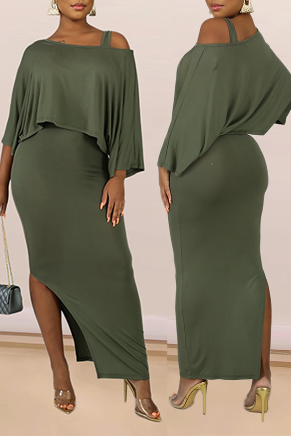 Lovely Trendy Loose Blackish Green Two-piece Skirt Set