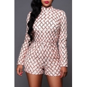Lovely Casual Sequined Design White One-piece Romp