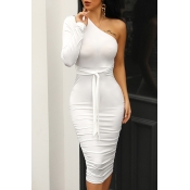 LW One Shoulder Lace-up Prom Dress