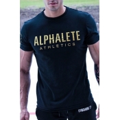 Lovely Casual Letter Printed Black T-shirt