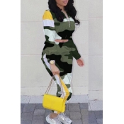 Lovely Casual Camouflage Printed Two-piece Pants S