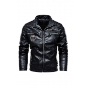 Lovely Casual Zipper Design Black Coat