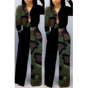Lovely Trendy Patchwork Camouflage Printed Army Gr