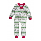 Lovely Family Printed Green Boys One-piece Jumpsui