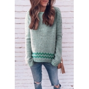 Lovely Striped Green Sweater