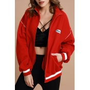 Lovely Trendy Long Sleeves Red Jacket