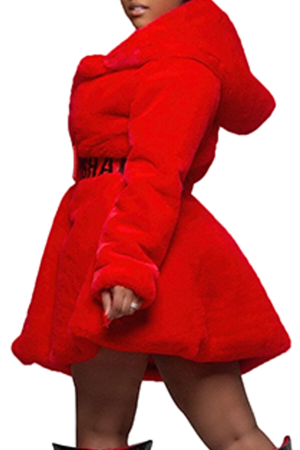 Lovely Casual Hooded Collar Red Hoodie