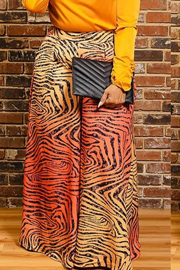 Lovely Casual Print Basic Multicolor Plus Size Pants