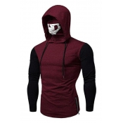 Lovely Casual Hooded Collar Skull Printed Wine Red