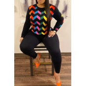 Lovely Casual Printed Black Two-piece Pants Set