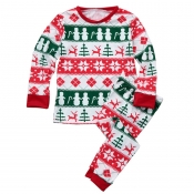 Lovely Family Printed Red Girls Two-piece Pants Se