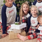 Lovely Family Color-lump Patchwork White Mother Tw