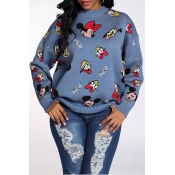 Lovely Leisure Patchwork Blue Sweater