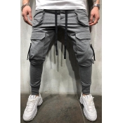 Lovely Casual Pocket Grey Pants