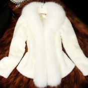 Lovely Casual Patchwork White Coat