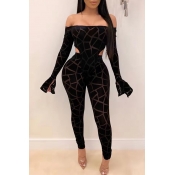 LW SXY Off The Shoulder Geometric Print Flared Pan